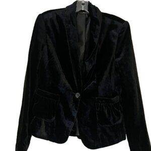 Daisy Fuentes Black Velvet Blazer Jacket - 10